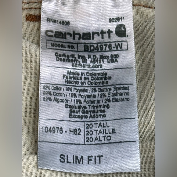 Carhartt Rugged Flex Slim Fit Tapered Jeans 20 Tall Medium Wash Plus Size - Picture 6 of 11